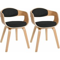 2er Set Stühle Kingston Stoff natura/schwarz von CLP