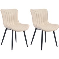 2er Set Stühle Largo creme Kunstleder von CLP