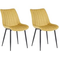 2er Set Stühle Rahden Samt gelb 2er Set Stühle Rahden Samt gelb von CLP