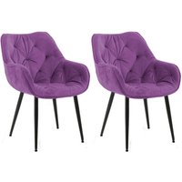 2er Set Stuhl Tanna Samt lila 2er Set Stuhl Tanna Samt lila von CLP