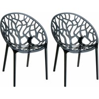 CLP - 2er Set xxl Gartenstuhl Crystal schwarz von CLP