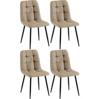 4er Set Esszimmerstühle Antibes Stoff taupe von CLP