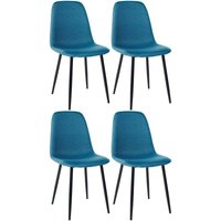 4er Set Esszimmerstühle Napier blau Stoff von CLP