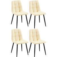 CLP - 4er Set Esszimmerstuhl Antibes Kunstleder creme von CLP