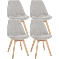CLP - 4er Set Esszimmerstuhl Linares beige Cord von CLP