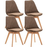 4er Set Esszimmerstuhl Linares dunkelbraun Samt 4er Set Esszimmerstuhl Linares dunkelbraun Samt von CLP