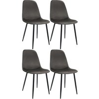 4er Set Esszimmerstuhl Maryam anthrazit Samt von CLP