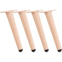 4er Set Möbelfüße hellbraun 21 cm von CLP