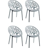 4er Set Stapelbare Gartenstühle Hope grau 4er Set Stapelbare Gartenstühle Hope grau von CLP