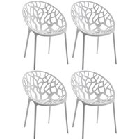 4er Set Stapelbare Gartenstühle Hope hellgrau 4er Set Stapelbare Gartenstühle Hope hellgrau von CLP