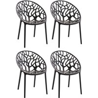 4er Set Stapelbare Gartenstühle Hope schwarz 4er Set Stapelbare Gartenstühle Hope schwarz von CLP