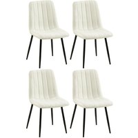 4er Set Stühle Dijon creme Stoff von CLP