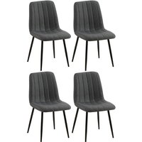 4er Set Stühle Dijon dunkelgrau Stoff 4er Set Stühle Dijon dunkelgrau Stoff von CLP