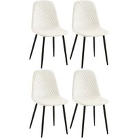 4er Set Stühle Giverny cremeweiß Samt von CLP