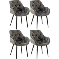 4er Set Stuhl Tanna Samt anthrazit von CLP