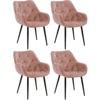CLP - 4er Set Stuhl Tanna Samt rosa von CLP