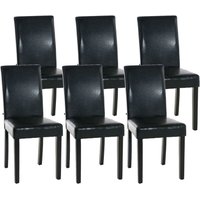 CLP - 6er Set Esszimmerstuhl Ina Kunstleder schwarz schwarz von CLP