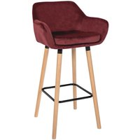 Barhocker Grant Samt rot von CLP