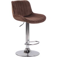 Barhocker Lentini Samt braun chrom von CLP