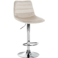 Barhocker Lex Samt creme chrom von CLP