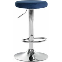 Barhocker Ponte Samt-Bezug blau chrom von CLP