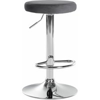 Barhocker Ponte Samt-Bezug dunkelgrau chrom von CLP