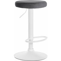 Barhocker Ponte Samt-Bezug dunkelgrau weiß von CLP