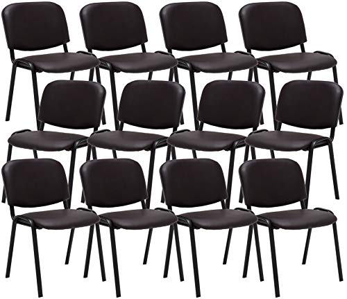 CLP 12er Set Besucherstuhl Ken Kunstleder I Stapelstuhl Mit Robustem Metallgestell I Polsterstuhl Mit Rückenlehne, Farbe:braun CLP 12er Set Besucherstuhl Ken Kunstleder I Stapelstuhl Mit Robustem Metallgestell I Polsterstuhl Mit Rückenlehne, Farbe:braun von CLP