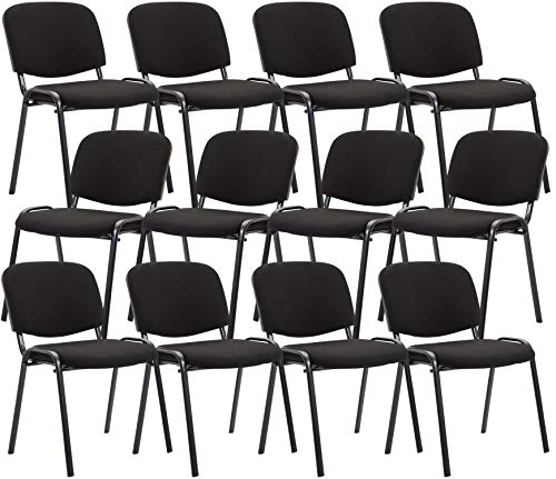 CLP 12er Set Besucherstuhl Ken Stoff I Stapelstuhl Mit Robustem Metallgestell I Polsterstuhl Mit Rückenlehne, Farbe:schwarz CLP 12er Set Besucherstuhl Ken Stoff I Stapelstuhl Mit Robustem Metallgestell I Polsterstuhl Mit Rückenlehne, Farbe:schwarz von CLP