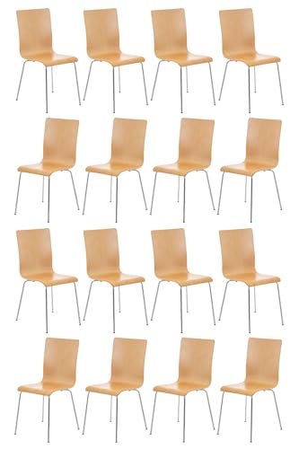 CLP 16er-Set Wartezimmerstuhl Pepe Mit Ergonomischem Holzsitz Und Metallgestell l 16 x Konferenzstuhl, Farbe:Natur CLP 16er-Set Wartezimmerstuhl Pepe Mit Ergonomischem Holzsitz Und Metallgestell l 16 x Konferenzstuhl, Farbe:Natur von CLP