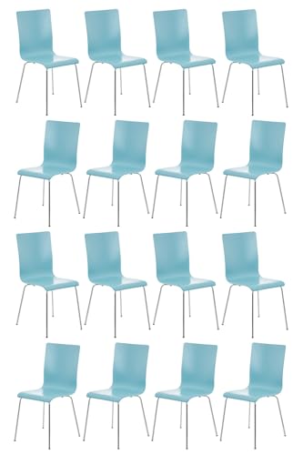 CLP 16er-Set Wartezimmerstuhl Pepe Mit Ergonomischem Holzsitz Und Metallgestell l 16 x Konferenzstuhl, Farbe:hellblau CLP 16er-Set Wartezimmerstuhl Pepe Mit Ergonomischem Holzsitz Und Metallgestell l 16 x Konferenzstuhl, Farbe:hellblau von CLP
