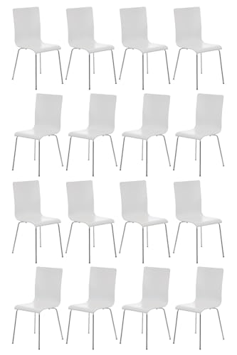CLP 16er-Set Wartezimmerstuhl Pepe Mit Ergonomischem Holzsitz Und Metallgestell l 16 x Konferenzstuhl, Farbe:weiß CLP 16er-Set Wartezimmerstuhl Pepe Mit Ergonomischem Holzsitz Und Metallgestell l 16 x Konferenzstuhl, Farbe:weiß von CLP