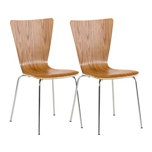 CLP 2X Stapelstuhl Aaron Mit Holzsitz Und Ergonomischer Sitzfläche I Konferenzstuhl Mit 45 cm Sitzhöhe, Farbe:Eiche CLP 2X Stapelstuhl Aaron Mit Holzsitz Und Ergonomischer Sitzfläche I Konferenzstuhl Mit 45 cm Sitzhöhe, Farbe:Eiche von CLP