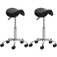 CLP - 2er Set Arbeitshocker Reno Kunstleder schwarz von CLP