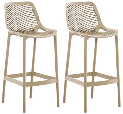 CLP 2er Set Barhocker Air Aus Pflegeleichtem Kunststoff I Wetterbeständiger UV-lichtbeständiger Tresenstuhl Mit Fußstütze, Farbe:Schlamm CLP 2er Set Barhocker Air Aus Pflegeleichtem Kunststoff I Wetterbeständiger UV-lichtbeständiger Tresenstuhl Mit Fußstütze, Farbe:Schlamm von CLP
