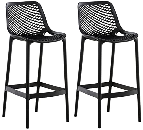 CLP 2er Set Barhocker Air Aus Pflegeleichtem Kunststoff I Wetterbeständiger UV-lichtbeständiger Tresenstuhl Mit Fußstütze, Farbe:schwarz CLP 2er Set Barhocker Air Aus Pflegeleichtem Kunststoff I Wetterbeständiger UV-lichtbeständiger Tresenstuhl Mit Fußstütze, Farbe:schwarz von CLP