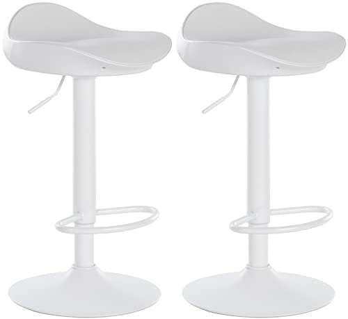 CLP 2er Set Barhocker Alisson - Höhenverstellbar Mit Fußstütze 360 Grad Drehbar - Tresenhocker Ergonomisch, Farbe:weiß CLP 2er Set Barhocker Alisson - Höhenverstellbar Mit Fußstütze 360 Grad Drehbar - Tresenhocker Ergonomisch, Farbe:weiß von CLP