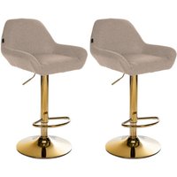 CLP - 2er Set Barhocker Braga Gold Stoff taupe CLP - 2er Set Barhocker Braga Gold Stoff taupe von CLP