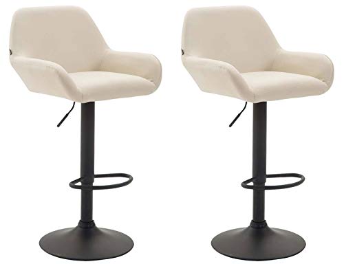 CLP 2er Set Barhocker Braga Kunstleder I Höhenverstellbarer Barstuhl Mit Metallgestell I Thekenhocker Mit Integrierter Fußstütze, Farbe:Creme, Gestell Farbe:Schwarz CLP 2er Set Barhocker Braga Kunstleder I Höhenverstellbarer Barstuhl Mit Metallgestell I Thekenhocker Mit Integrierter Fußstütze, Farbe:Creme, Gestell Farbe:Schwarz von CLP