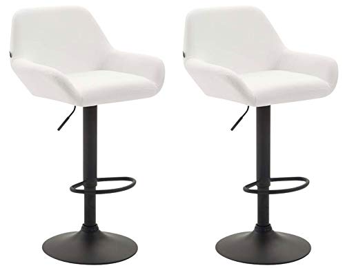 CLP 2er Set Barhocker Braga Kunstleder I Höhenverstellbarer Barstuhl Mit Metallgestell I Thekenhocker Mit Integrierter Fußstütze, Farbe:weiß, Gestell Farbe:Schwarz CLP 2er Set Barhocker Braga Kunstleder I Höhenverstellbarer Barstuhl Mit Metallgestell I Thekenhocker Mit Integrierter Fußstütze, Farbe:weiß, Gestell Farbe:Schwarz von CLP