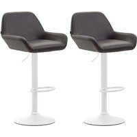 2er Set Barhocker Braga Kunstleder braun weiß von CLP