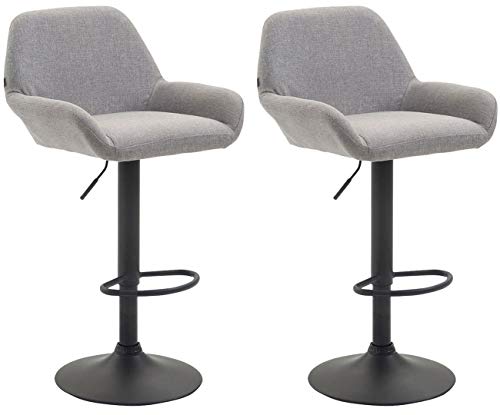 CLP 2er Set Barhocker Braga Mit Stoffbezug I 2 x Barstuhl Mit Lehne Und Fußstütze, Farbe:grau, Gestell Farbe:schwarz CLP 2er Set Barhocker Braga Mit Stoffbezug I 2 x Barstuhl Mit Lehne Und Fußstütze, Farbe:grau, Gestell Farbe:schwarz von CLP