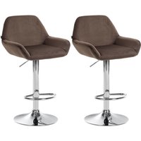 2er Set Barhocker Braga Samt braun Metall in Chromoptik 2er Set Barhocker Braga Samt braun Metall in Chromoptik von CLP