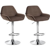 CLP - 2er Set Barhocker Braga Samt braun Metall in Chromoptik CLP - 2er Set Barhocker Braga Samt braun Metall in Chromoptik von CLP