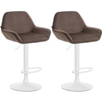 CLP - 2er Set Barhocker Braga Samt braun Metall matt weiss CLP - 2er Set Barhocker Braga Samt braun Metall matt weiss von CLP
