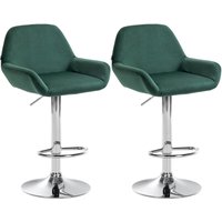 2er Set Barhocker Braga Samt dunkelgrün Metall in Chromoptik 2er Set Barhocker Braga Samt dunkelgrün Metall in Chromoptik von CLP