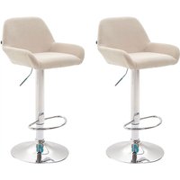 CLP - 2er Set Barhocker Braga Stoff creme chrom CLP - 2er Set Barhocker Braga Stoff creme chrom von CLP