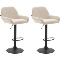 CLP - 2er Set Barhocker Braga Stoff creme schwarz von CLP