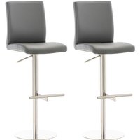 2er Set Barhocker Cadiz Kunstleder edelstahl grau 2er Set Barhocker Cadiz Kunstleder edelstahl grau von CLP