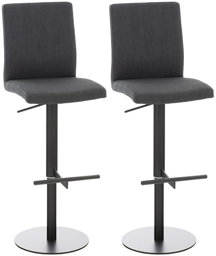 CLP 2er Set Barhocker Cadiz mit Stoffbezügen I Gepolsterter Barstühle höhenverstellbar und drehbar I Mit Rückenlehnen und Fußablagen, Farbe:dunkelgrau, Gestell Farbe:schwarz CLP 2er Set Barhocker Cadiz mit Stoffbezügen I Gepolsterter Barstühle höhenverstellbar und drehbar I Mit Rückenlehnen und Fußablagen, Farbe:dunkelgrau, Gestell Farbe:schwarz von CLP